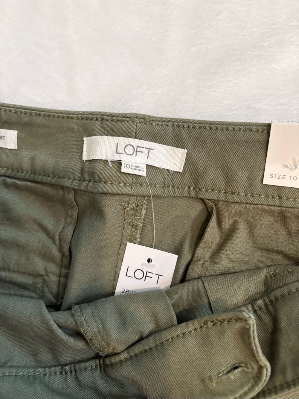 LOFT Olive Green Cuffed Bermuda Shorts - Picture 4 of 11